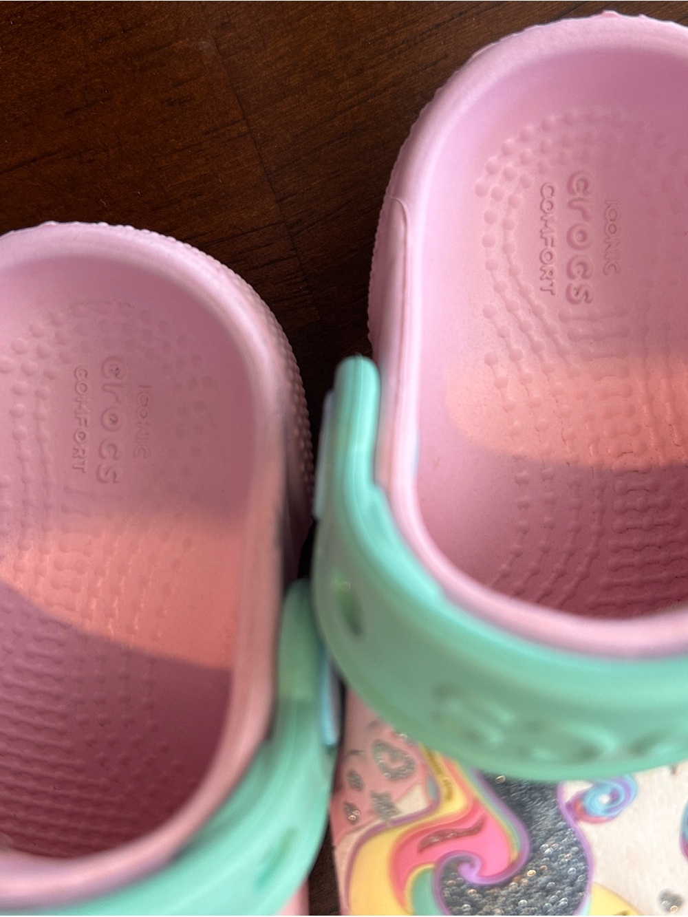 Crocs Toddler Girls Pink Mint Classic I Am Unicorn Clogs Size C4 - Picture 5 of 5
